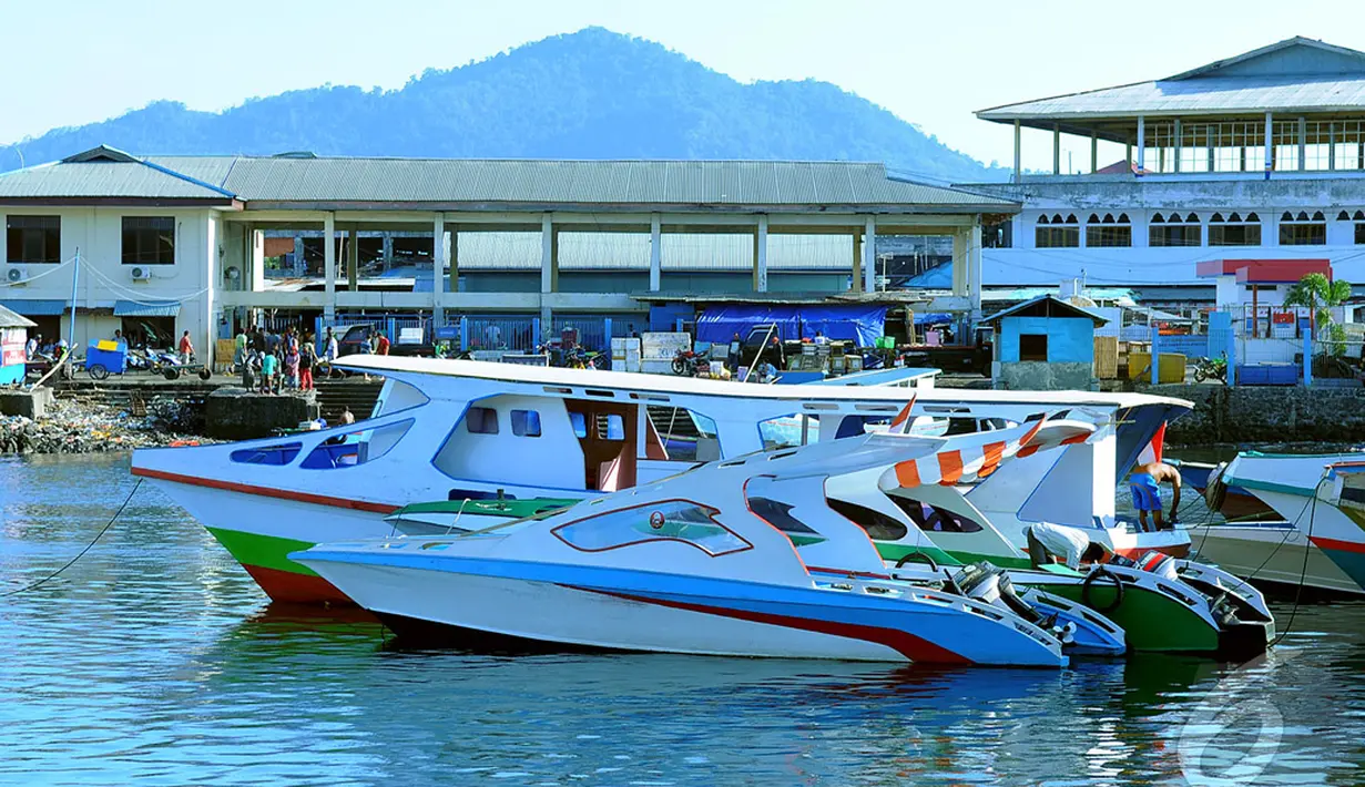 Pulau Bunaken dapat di tempuh dengan kapal cepat (speed boat) atau kapal sewaan dengan perjalanan sekitar 30 menit dari pelabuhan kota Manado (7/9/2014) (Liputan6.com/Faisal R Syam)