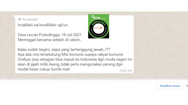 Cek Fakta Liputan6.com menelusuri klaim video lima jenazah meninggal bersamaan setelah divaksin