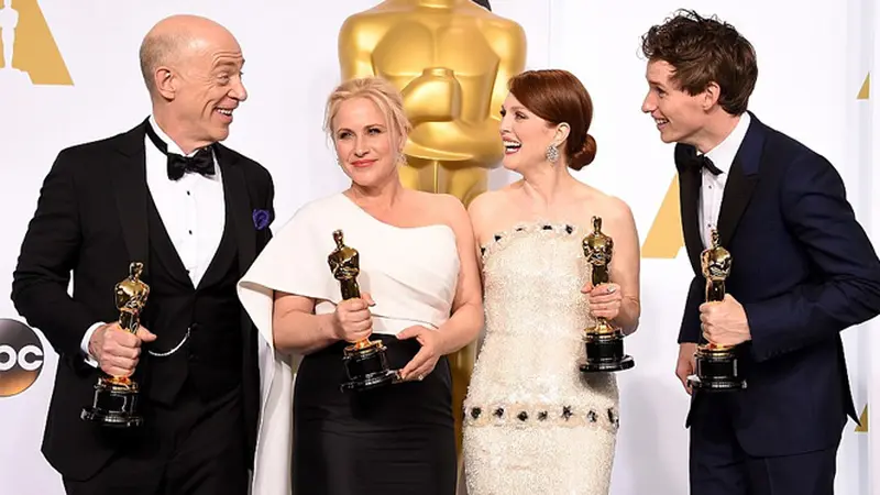 Julianne Moore, Eddie Redmayne, Patricia Arquette, dan J.K. Simmons 