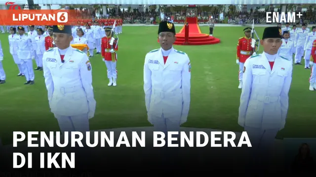 Momen Penurunan Bendera di Ibu Kota Nusantara