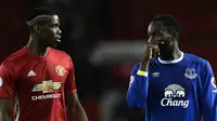 Paul Pogba dan Romelu Lukaku segera menjadi rekan setim di Manchester United (MU). (Oli SCARFF / AFP)