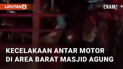VIDEO: Detik-detik Kecelakaan Antar Motor di Area Barat Masjid Agung Bantul