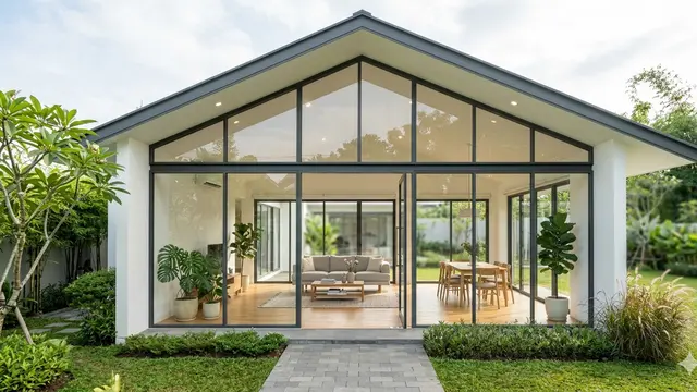 Inspirasi Desain Rumah 1 Lantai dengan Pencahayaan Alami Maksimal. Gemini