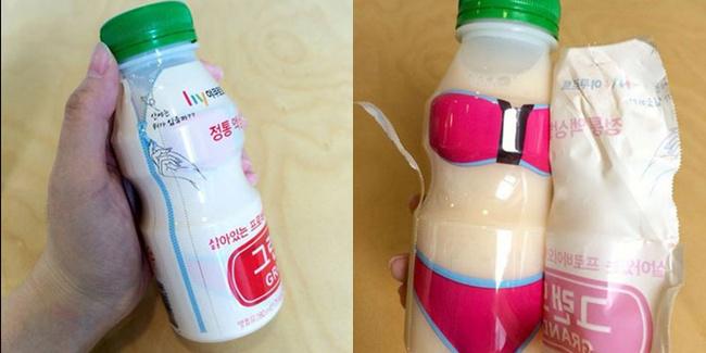 Botol sebelum dan sesudah dilepas plastiknya/ copyright by rocketnews24.com