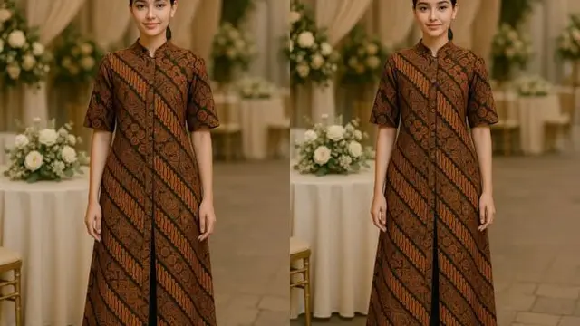 Model Dress Batik Belahan Depan
