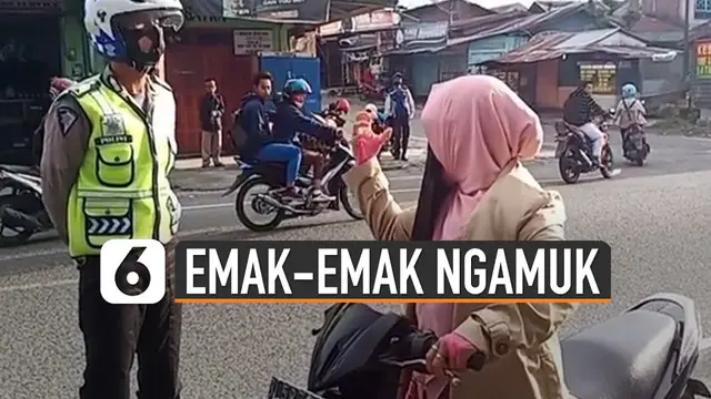 VIDEO: Viral Emak-Emak Ngamuk Saat Ditegur Polisi