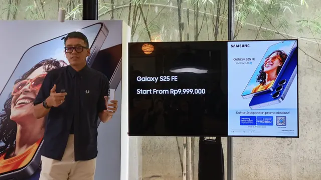 Bocoran harga Samsung Galaxy S25 FE saat acara pengenalan di Jakarta.