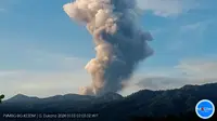 Gunung Dukono di Halmahera Utara kembali mengalami erupsi, Rabu (3/1/2024), pukul 06.52 WIT. (Liputan6.com/ Dok Magma ESDM)