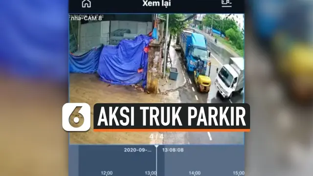 BIKIN TEGANG, AKSI TRUK PARKIR DENGAN KECEPATAN TINGGI