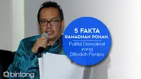 Politisi partai Demokrat, Ramadhan Pohan, diduga telah melakukan penipuan saat pencalonan Pilkada Sumatera Utara. (Via: Helmi Fithriansyah/Liputan6.com | Digital imaging: Muhammad Nur Fajri)