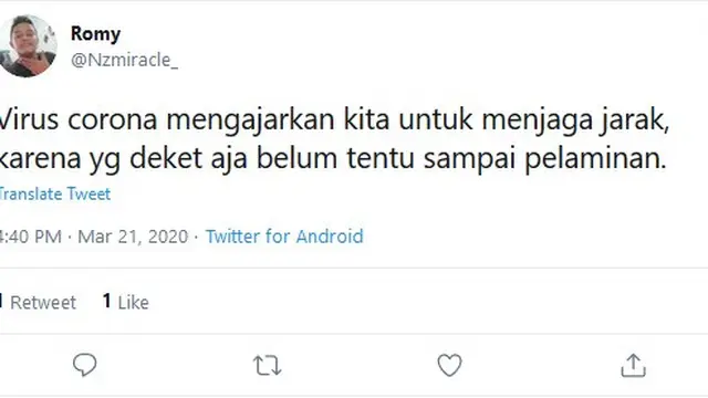 cuitan warganet jaga jarak