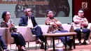 Pemimpin Redaksi Kompas, Ninuk Mardiana Pambudy menjadi pembicara dalam Konferensi Rakernas AMSI (Asosiasi Media Siber Indonesia) 2019 di Jakarta, Jumat (1/3). Konferensi itu membahas tema 'Regulasi  dan Transformasi Media'. (Liputan6com/Johan Tallo)