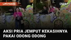 Aksi seorang pria jemput kekasihnya dengan transportasi unik mengundang perhatian.