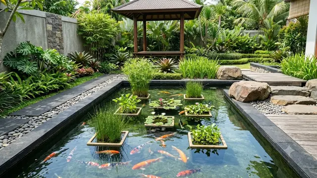 Cara Memadukan Tanaman Hias dan Kolam Koi Tanpa Membuat Air Cepat Kotor