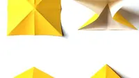 Cara membuat origami kupu-kupu: Model Pertama (sumber: gatheringbeauty)