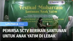 Pemirsa SCTV memberikan ratusan bingkisan untuk anak yatim di Lebak, Banten. Bingkisan yang diberikan berisi buku gambar, masker, paket susu, dan makanan ringan.