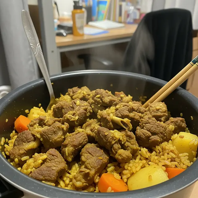 Trik Memasak Daging Kambing di Rice Cooker untuk Anak Kos (AI)