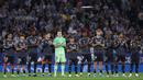 Real Madrid tercatat terpaut 11 poin dari Barcelona di klasemen Liga Spanyol dalam 4 laga tersisa. (AFP/Josep Lago)