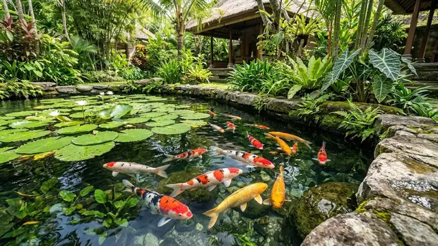 Cara Memadukan Tanaman Hias dan Kolam Koi Tanpa Membuat Air Cepat Kotor
