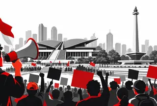ilustrasi demo di Gedung DPR. (Liputan6.com/Djoko Poerwanto)