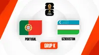 Portugal berjumpa Uzbekistan pada laga kedua Grup K Piala Dunia 2026. (KLY)