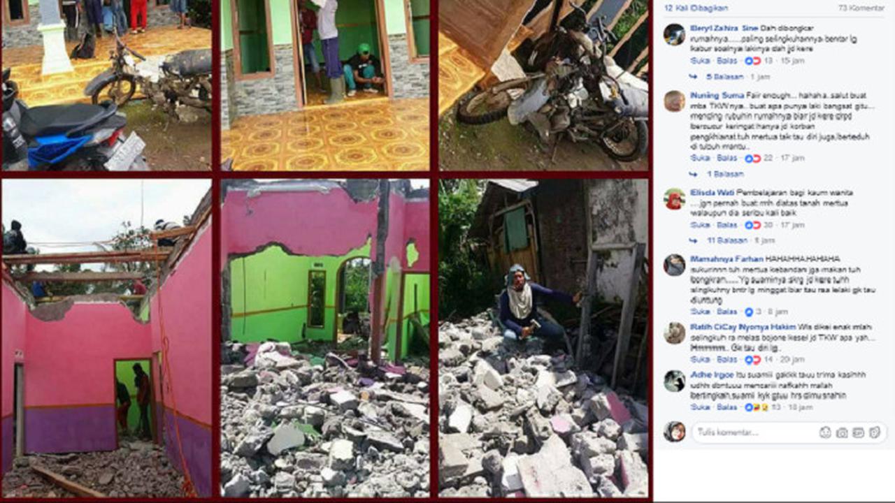 Suami Tinggal Serumah dengan Selingkuhan, TKW Nekat Bongkar Rumah