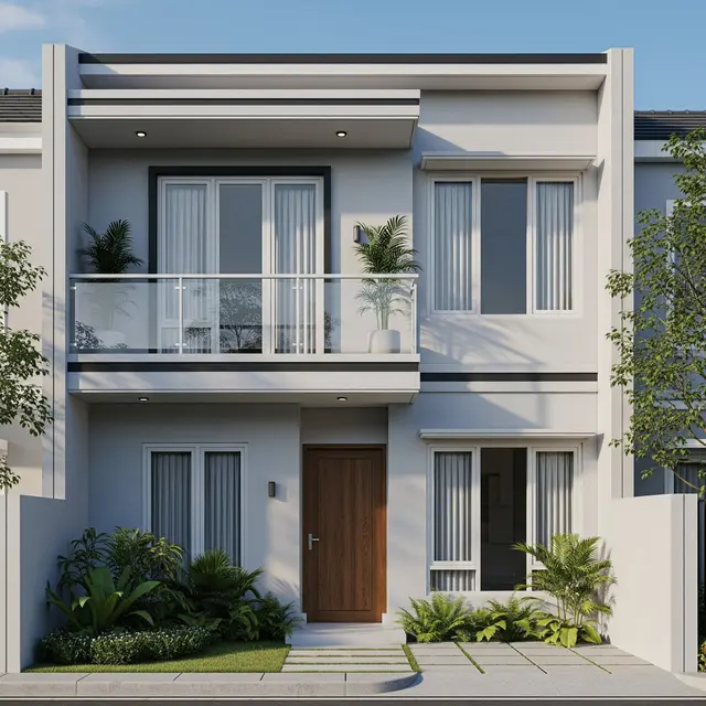 9 Model Rumah Gaya Minimalis 2 Lantai Tipe 45, Hunian Modern Keluarga Muda
