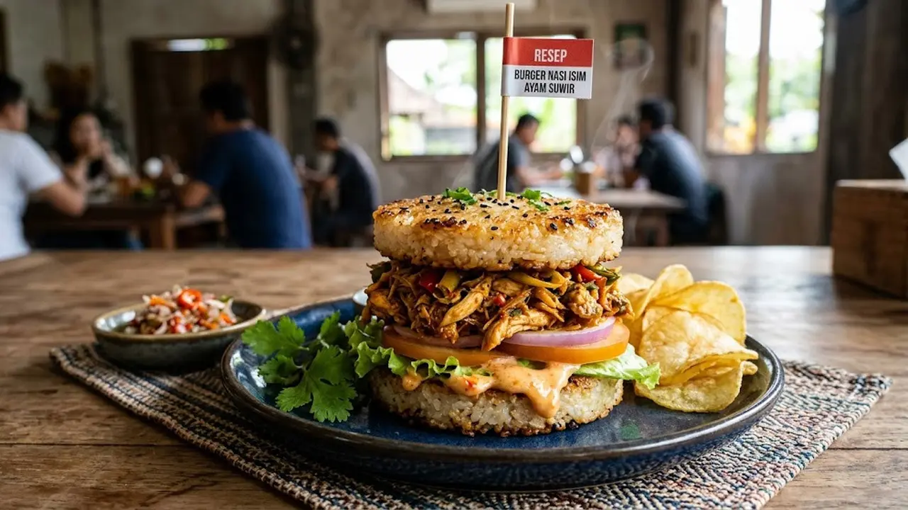 Resep Burger Nasi Isi Ayam Suwir