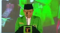 Plt Ketum PPP, Muhammad Mardiono saat memberikan sambutan di Hari Ulang Tahun (Harlah) ke-50 PPP pada Jumat (17/2/2023). (Dok. Tangkapan Layar Youtube/Petiga TV)