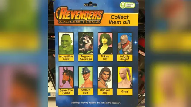 Beberapa karakter tiruan sangat jauh sekali dengan figur Avengers dalam film, tetapi sebutan namanya mirip.