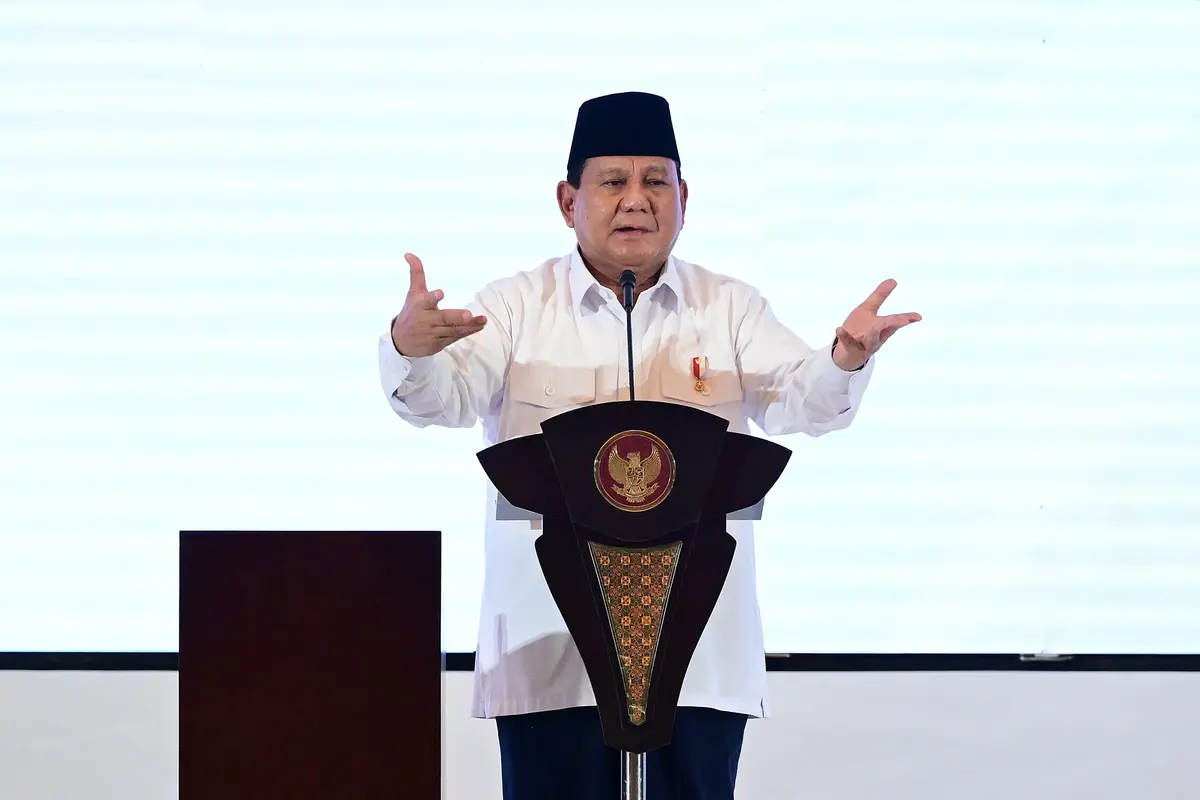 Presiden Prabowo Subianto di Hotel Ritz Carlton Mega Kuningan Jakarta, Kamis (16/1/2025) (Muchlis Jr - Biro Pers Sekretariat Presiden)