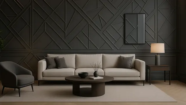 Model Ruang Tamu dengan Wall Moulding 2025/Ilustrasi oleh AI