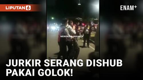 VIDEO: Tukang Parkir Liar Serang Dishub Pakai Golok di Monas