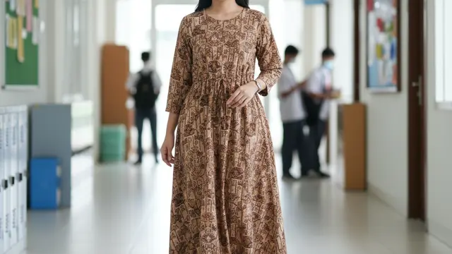 Model Gamis Batik Profesional untuk Guru