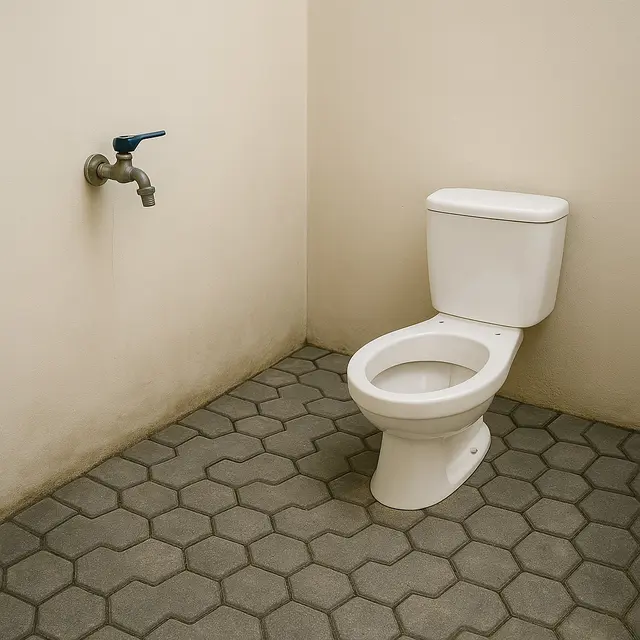 Kamar Mandi dengan Lantai Paving Stone