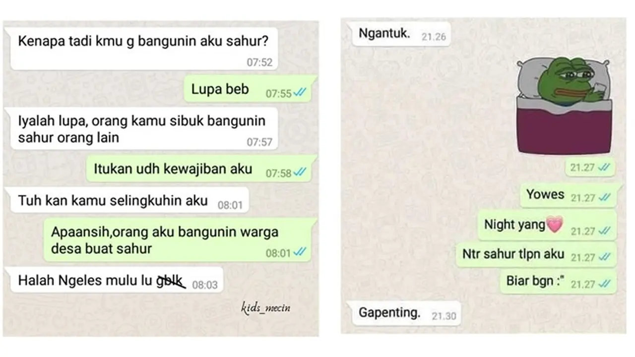 6 Chat Pacar Bangunin Sahur Ini Berujung Drama, Malah Berantem