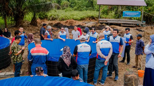 Pertamina Drilling, menggandeng Institut Teknologi Kalimantan (ITK), menghadirkan program air bersih bagi masyarakat Muara Sanga-sanga, kabupaten Kutai Kartanegara, Kalimantan Timur, (Liputan6.com/Jayadi Supriadin).