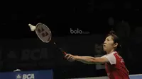 Tunggal Putri Jepang, Sayaka Sato, melawan Tunggal putri Korea, Ji Hyun Sung di final Indonesia Open 2017 di JCC, Sabtu, (17/6/2017). (Bola.com/M Iqbal Ichsan)