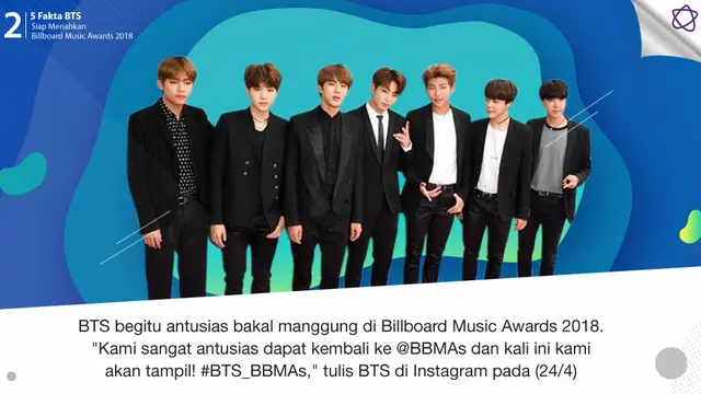 [Bintang] 5 Fakta BTS Siap Meriahkan Billboard Music Awards 2018