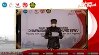 Kepala Badan PPSDM Bambang Utoro saat menyampaikan sambutannya di acara Diklat Pengembangan UMKM di Kawasan UNESCO Global Geopark (UGGp) Gunung Sewu, Senin (25/10/2021).