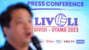 <p>Director Moji, David Setiawan Suwarto saat memberikan keterangan saat konferensi pers Livoli Divisi Utama 2023 yang berlangsung di Dennys's, Senayan City, Jakarta, Jumat (20/10/2023). Ajang itu diikuti oleh masing-masing delapan tim putra dan tim putri. (Bola.com/Bagaskara Lazuardi)</p>