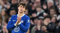 Pemain Chlesea, Joao Felix saat laga pekan ke-28 Liga Inggris 2022/2023 melawan Everton di Stamford Bridge, London, Minggu (19/03/2023) WIB. Laga berakhir dengan skor imbang 2-2. (AFP/Glyn Kirk)