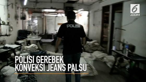 VIDEO: Polisi Gerebek Konveksi Celana Jeans Palsu
