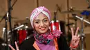 Chiki Fawzi saat ditemui di Galeri Indonesia Kaya, Grand Indonesia, Thamrin, Jakarta Pusat, Rabu (4/5/2016), menceritakan pengalamannya bisa sampai masuk terlibat dalam serial animasi yang sukses di beberapa negara tersebut. (Deki Prayoga/Bintang.com)