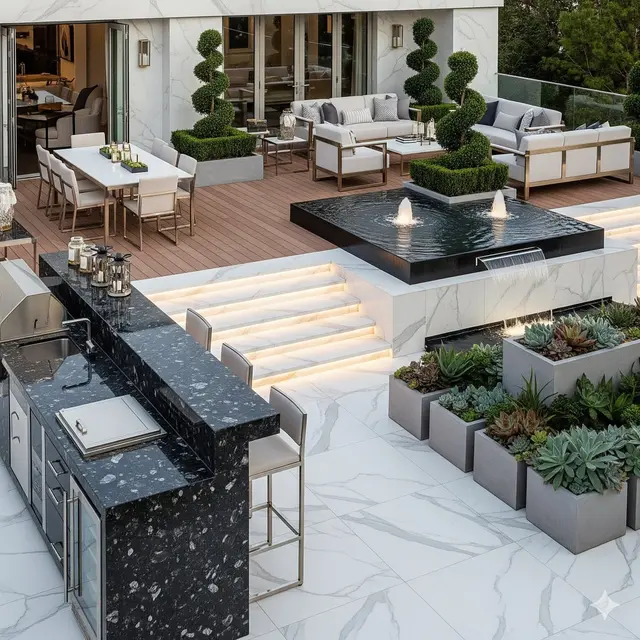 Teras Rumah Bergaya Contemporary Luxury