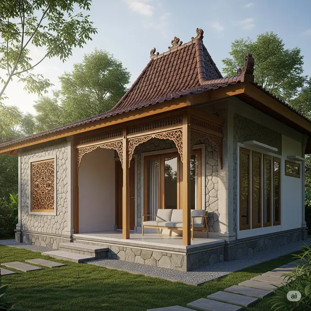 Gambar Rumah Sederhana Ukuran 6x9 di Kampung. Foto: Gemini