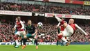 Gelandang Inggris Arsenal Jack Wilshere gagal mencetak gol ke gawang Southampton dalam lanjutan Premier League 2017/2018 di Stadion Emirates, Minggu (8/4). Arsenal berhasil mengamankan laga kandang usai mengalahkan Southampton 3-2. (Glyn KIRK / AFP)