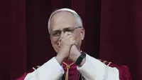 Paus Leo XIV resmi memimpin Gereja Katolik Roma setelah terpilih dalam hari kedua konklaf 2025 pada Kamis (8/5/2025). (Dok.&nbsp;AP Photo/Alessandra Tarantino)