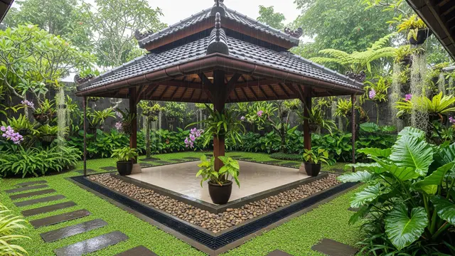 Rahasia Gazebo yang Tetap Awet Meski Terkena Hujan dan Panas Setiap Hari/AI