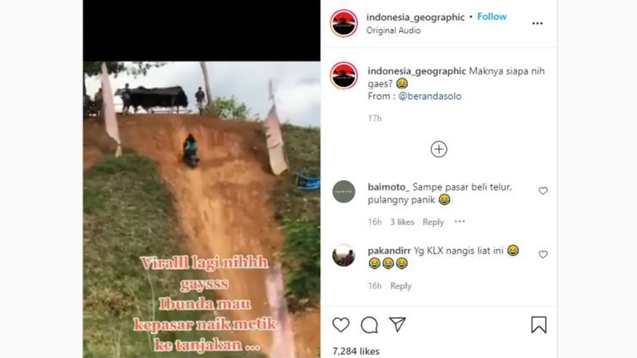 Emak-Emak Berdaster Ini Taklukan Tanjakan Curam Hanya Pakai Skutik (Ist)